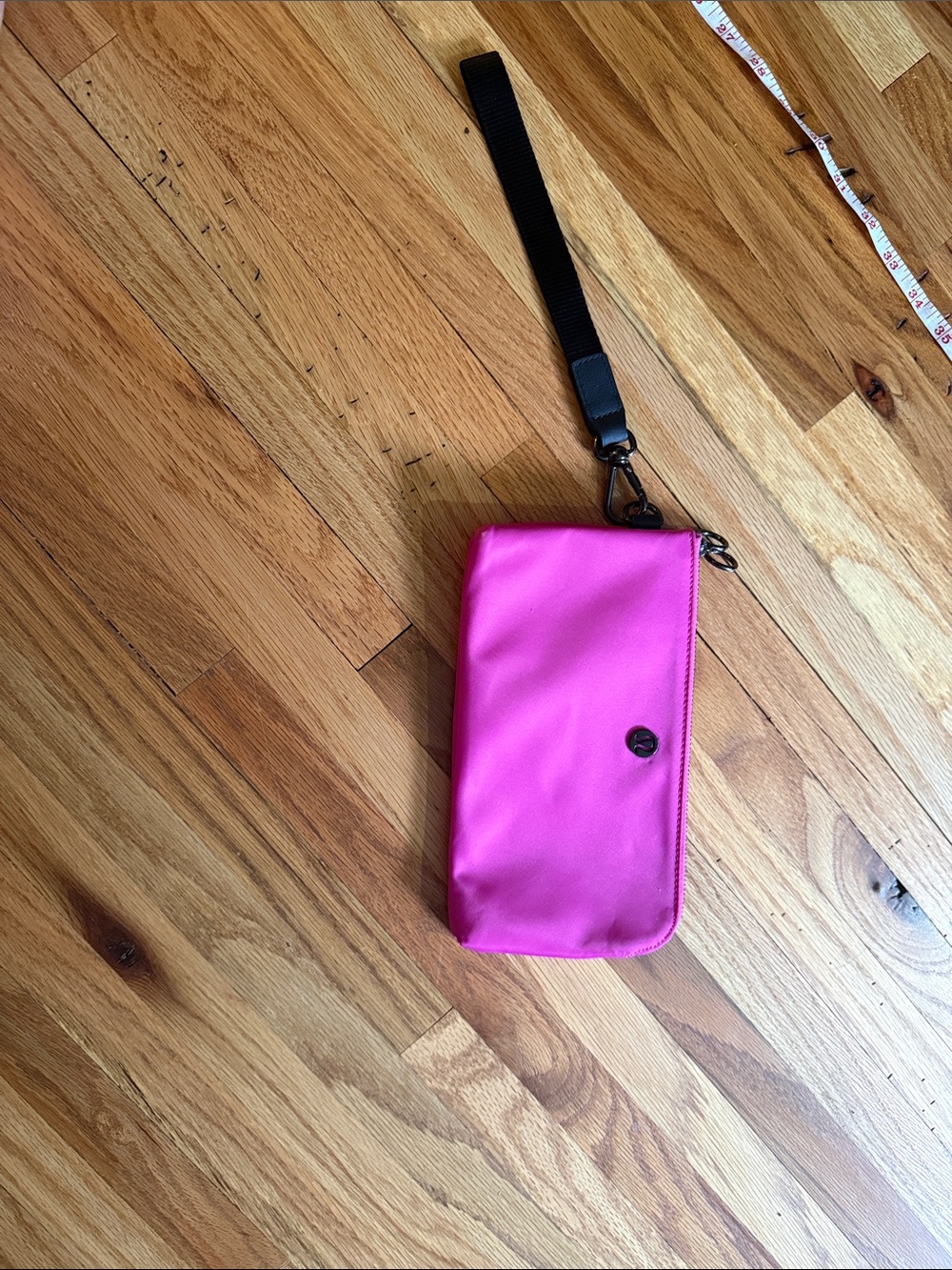 lululemon athletica Hot Pink Wristlet Clutch with Black Strap